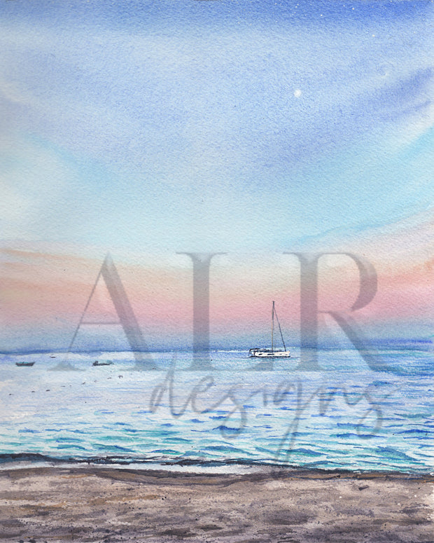 Sailing at Dusk 5x7, 8x10, or 11x14 Fine Art Print