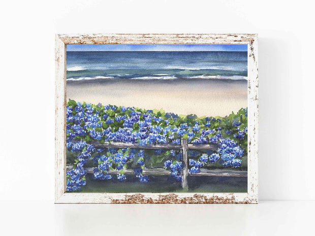 Coastal Blue Hydrangeas 5x7 in, 8x10 or 11x14 Fine Art Print