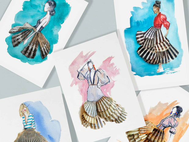 Colorful Shell Ladies Notecard Set
