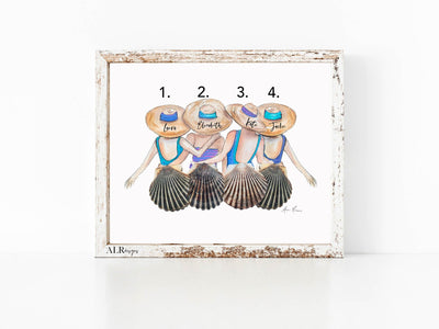 PERSONALIZED Shell Friends, 8x10 or 5x7  Fine Art Print