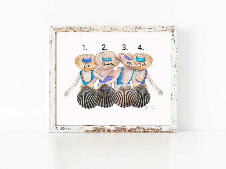 PERSONALIZED Shell Friends, 8x10 or 5x7  Fine Art Print