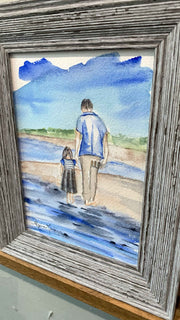 Shell Dad and Daughter Original Painting