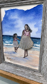 Shell Mom and Daughter 2, Original Painting