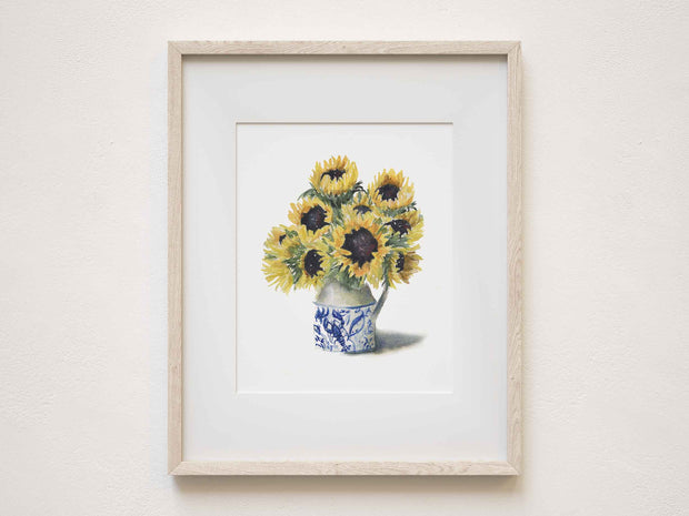 Sunflower Vase 5x7 in or 8x10 Fine Art Print