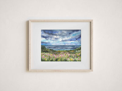 Seaside Wildflowers Coastal Watercolor Print – 5x7, 8x10, or 11x14 Fine Art by ALR Designs
