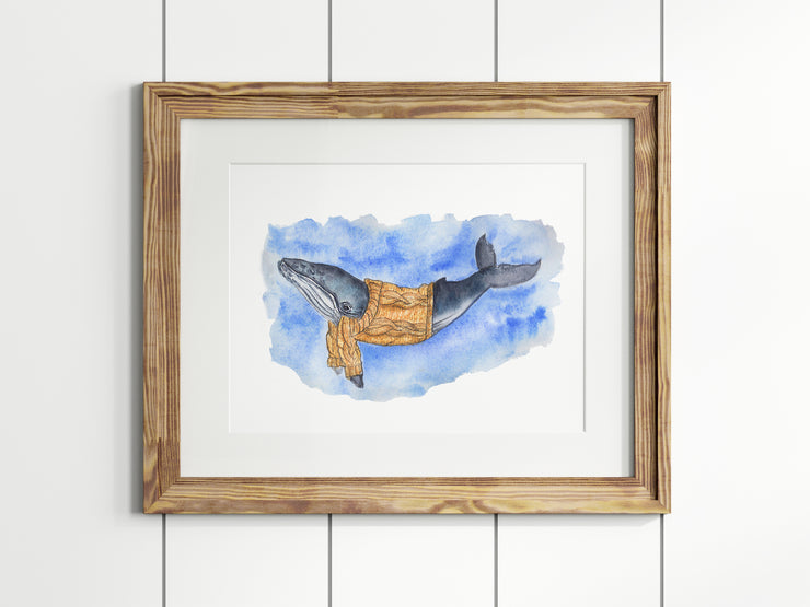 Sweata Weatha Whale  8x10 or 5x7 in. Fine Art Print