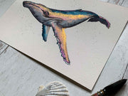 Metallic Humpback 01 Original Watercolor Painting