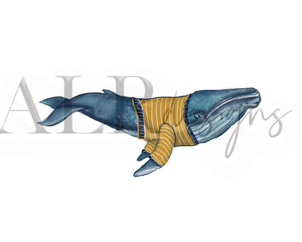 Whale and Hammerhead" 5x7" or 8x10" Set of 2, Fine Art Prints