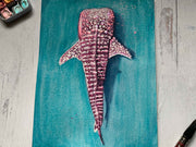 MetallicWhale Shark  Original Watercolor Painting