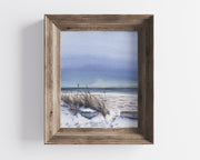 Icy Beach watercolor print, 8x8 or 8x10  Fine Art Print