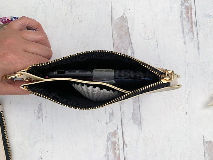 Custom Hand-Painted Hydrangea Wristlet