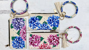 Custom Hand-Painted Hydrangea Wristlet