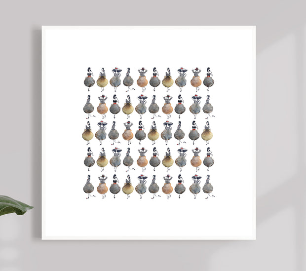 *8X8 print is picture in a matted frame. Meaning the white border is around the print is the matting. I'm showing it like this, to allow you to see the difference in sizing from the 10x10. Print will not have the border around it. Like the other sizes you can choose to frame it in a matted or an unmatted frame. Pictured is a 10x10 frame matted to 8x8. Please don't hesitate to message me if you have any questions about sizing!