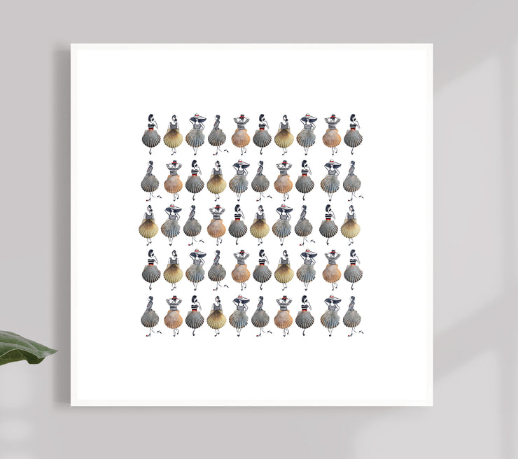*8X8 print is picture in a matted frame. Meaning the white border is around the print is the matting. I'm showing it like this, to allow you to see the difference in sizing from the 10x10. Print will not have the border around it. Like the other sizes you can choose to frame it in a matted or an unmatted frame. Pictured is a 10x10 frame matted to 8x8. Please don't hesitate to message me if you have any questions about sizing!