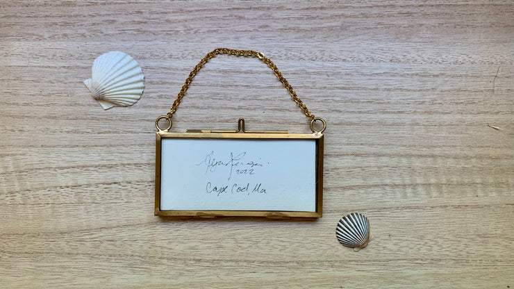 "Afterglow" Mini Original Painting in Hanging Brass Frame