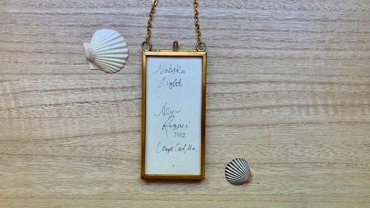 "Nobska Light" Mini Original Painting in Hanging Brass Frame