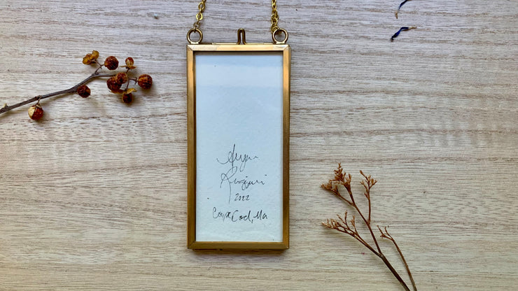 "Summer Wildflowers" Mini Original Painting in Hanging Brass Frame