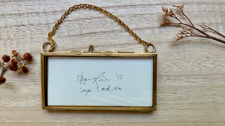 "Summer Meadow" Mini Original Painting in Hanging Brass Frame