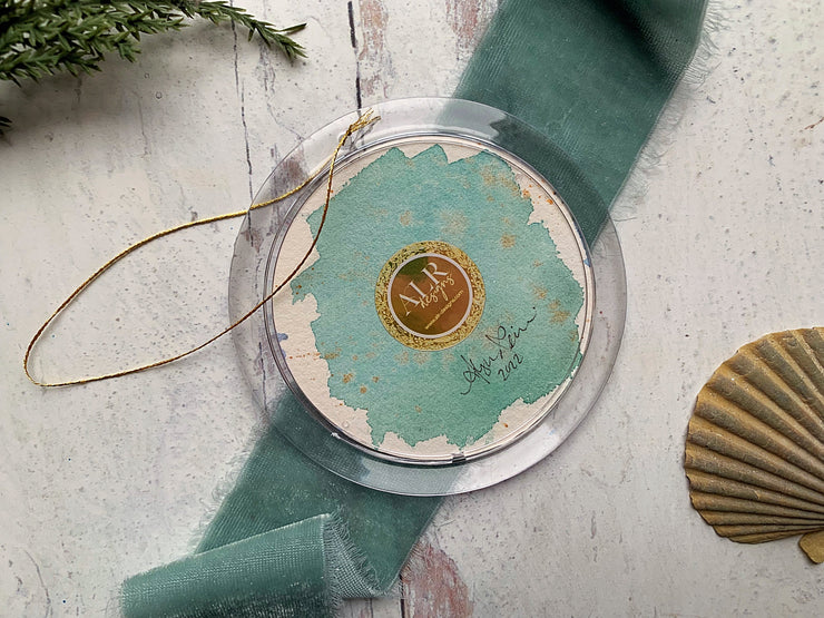 Hand-painted Watercolor "Moonlit Beach" Ornament