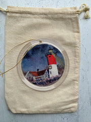 Hand-painted Watercolor " Nauset Christmas" Ornament