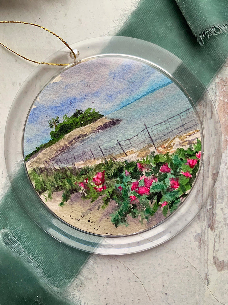 Hand-painted Watercolor "The Knob Springtime" Ornament