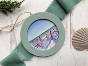 Hand-painted Watercolor "Snow at the Beach" Ornament