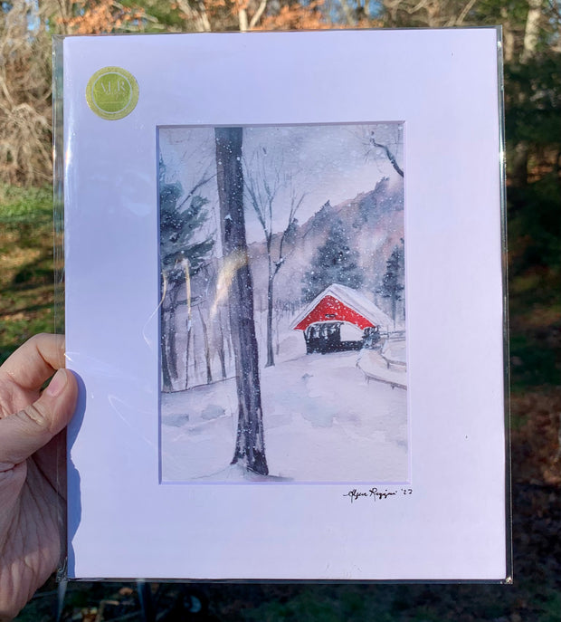 Red Bridge 5x7 Matted Archival Print
