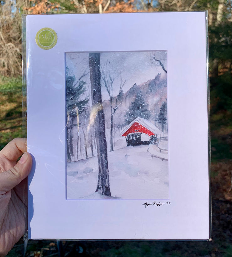 Red Bridge 5x7 Matted Archival Print