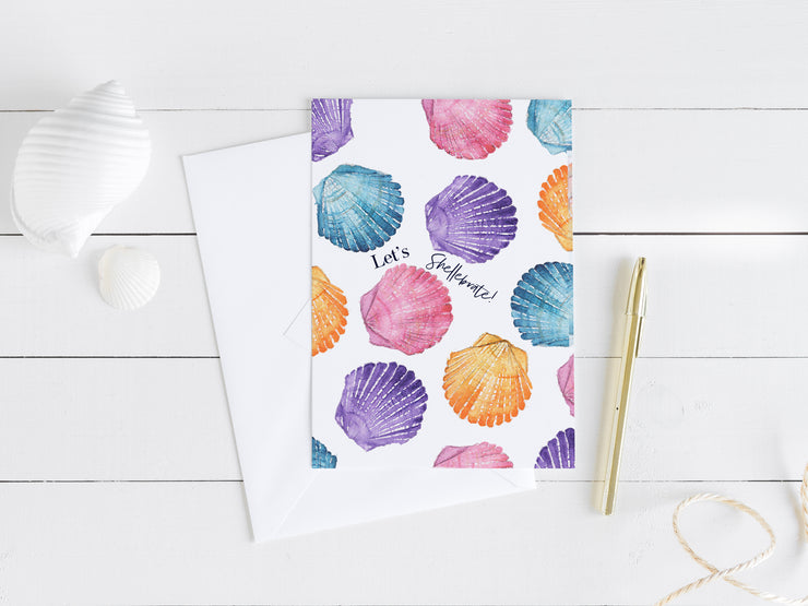 Let's Shellebrate! 5x7 Blank Greeting Card