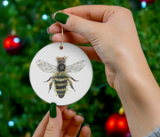 Queen Bee Ceramic Christmas Ornament