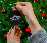 Shark in the Dark Ceramic Christmas Ornament