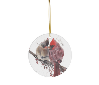 Cardinals Ceramic Christmas Ornament