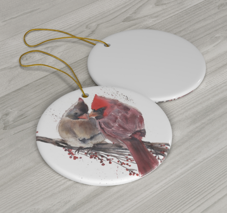 Cardinals Ceramic Ornament