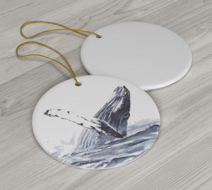 Waving Whale Ceramic Ornament *PRE-ORDER*