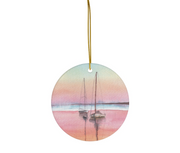 Rainbow Sunset Sail Ceramic Ornament *PRE-ORDER*