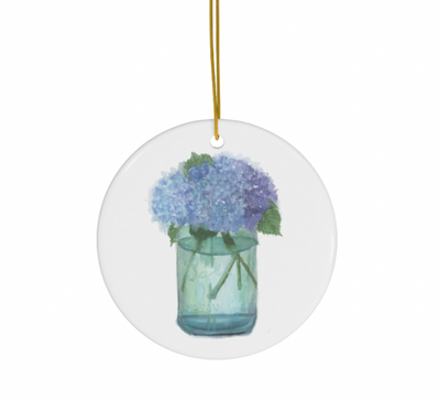 Hydrangea Mason Jar Ceramic Ornament *PRE-ORDER*