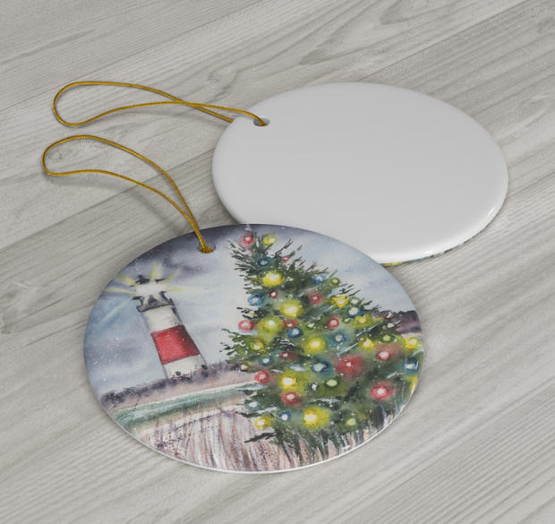 Nantucket Christmas Ceramic Christmas Ornament