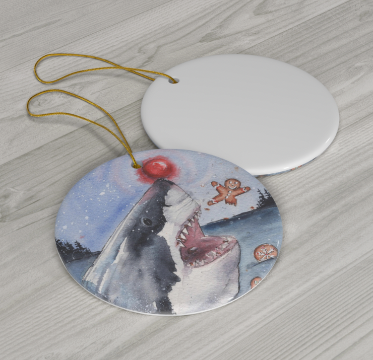 Rudolph Shark Ceramic Ornament