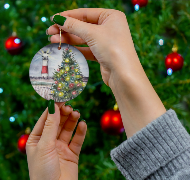 Nantucket Christmas Ceramic Christmas Ornament
