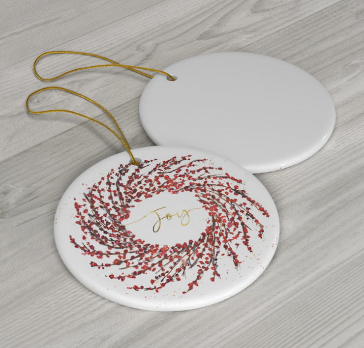 Joy Wreath Ceramic Ornament *PRE-ORDER*