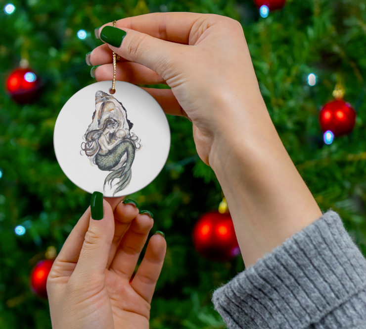 Oyster Mermaid Ceramic Ornament *PRE-ORDER*