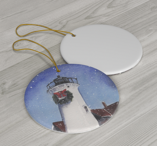Christmas Nobska Light Ceramic Christmas Ornament