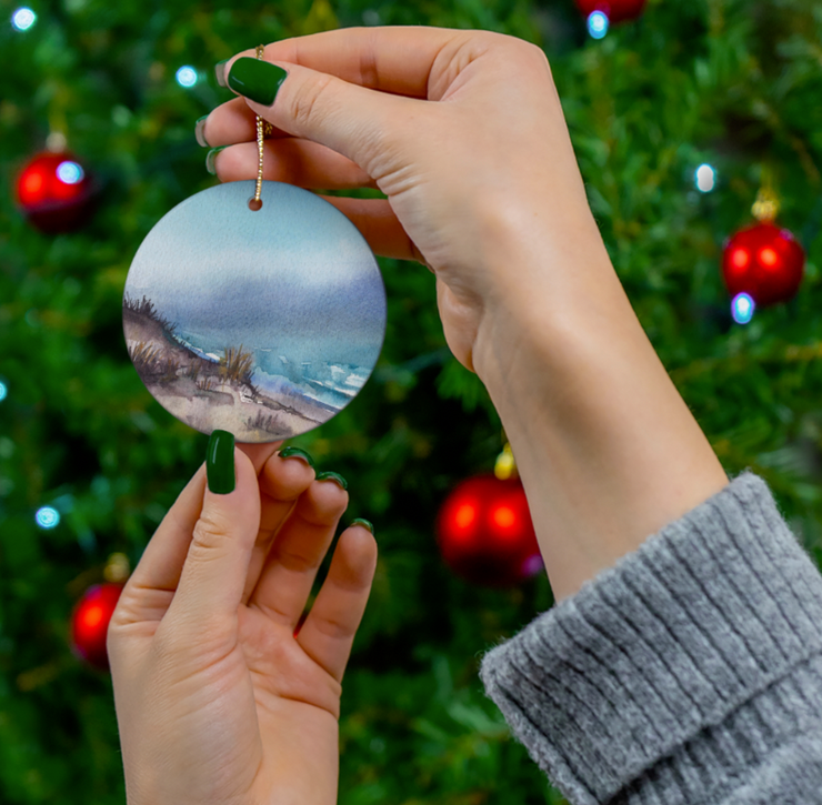 Wellfleet Waves Ceramic Ornament *PRE-ORDER*