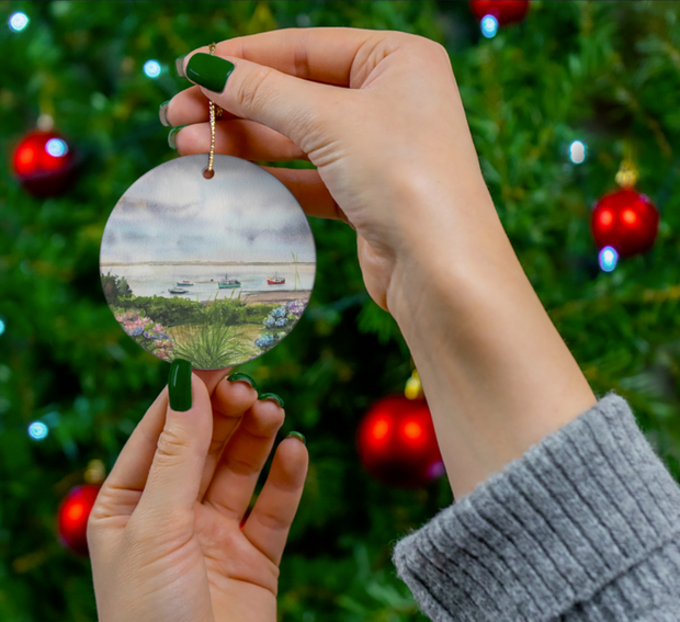 Chatham Hydrangeas Ceramic Christmas Ornament