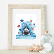 America Shark 5x7 or 8x10 Fine Art Print