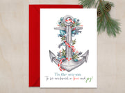 Anchor Christmas 2, 5x7 Blank Greeting Card