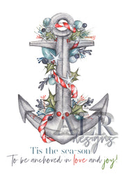 Holiday Anchor 8x10 or 5x7 Fine Art Print