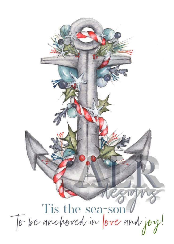 Holiday Anchor 8x10 or 5x7 Fine Art Print