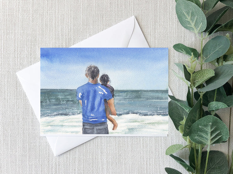 Beach Dad 5x7 Blank Greeting Card