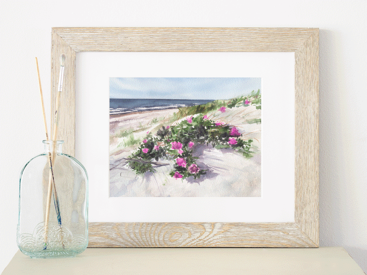 Dune Beach Roses 5x7 or 8x10 Fine Art Print